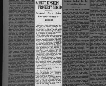 Albert Einstein Property Seized